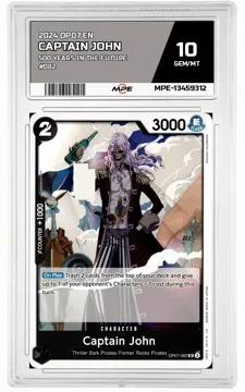 2024 OP07 EN 500 YEARS IN THE FUTURE #082 CAPTAIN JOHN MPE 10 GEM/MT — graded card up for auction