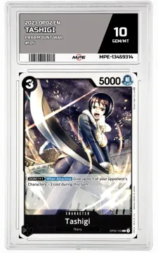 2023 OP02 EN PARAMOUNT WAR #105 TASHIGI MPE 10 GEM/MT — graded card up for auction