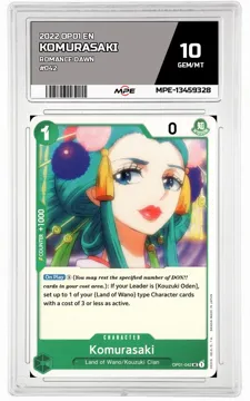 2022 OP01 EN ROMANCE DAWN #042 KOMURASAKI MPE 10 GEM/MT — graded card up for auction
