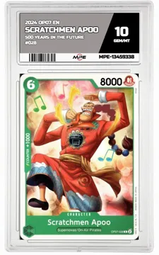 2024 OP07 EN 500 YEARS IN THE FUTURE #028 SCRATCHMEN APOO MPE 10 GEM/MT — graded card up for auction