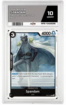 2024 OP07 EN 500 YEARS IN THE FUTURE #086 SPANDAM MPE 10 GEM/MT — graded card up for auction