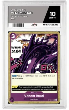 2023 OP02 EN PARAMOUNT WAR #091 VENOM ROAD MPE 10 GEM/MT — graded card up for auction