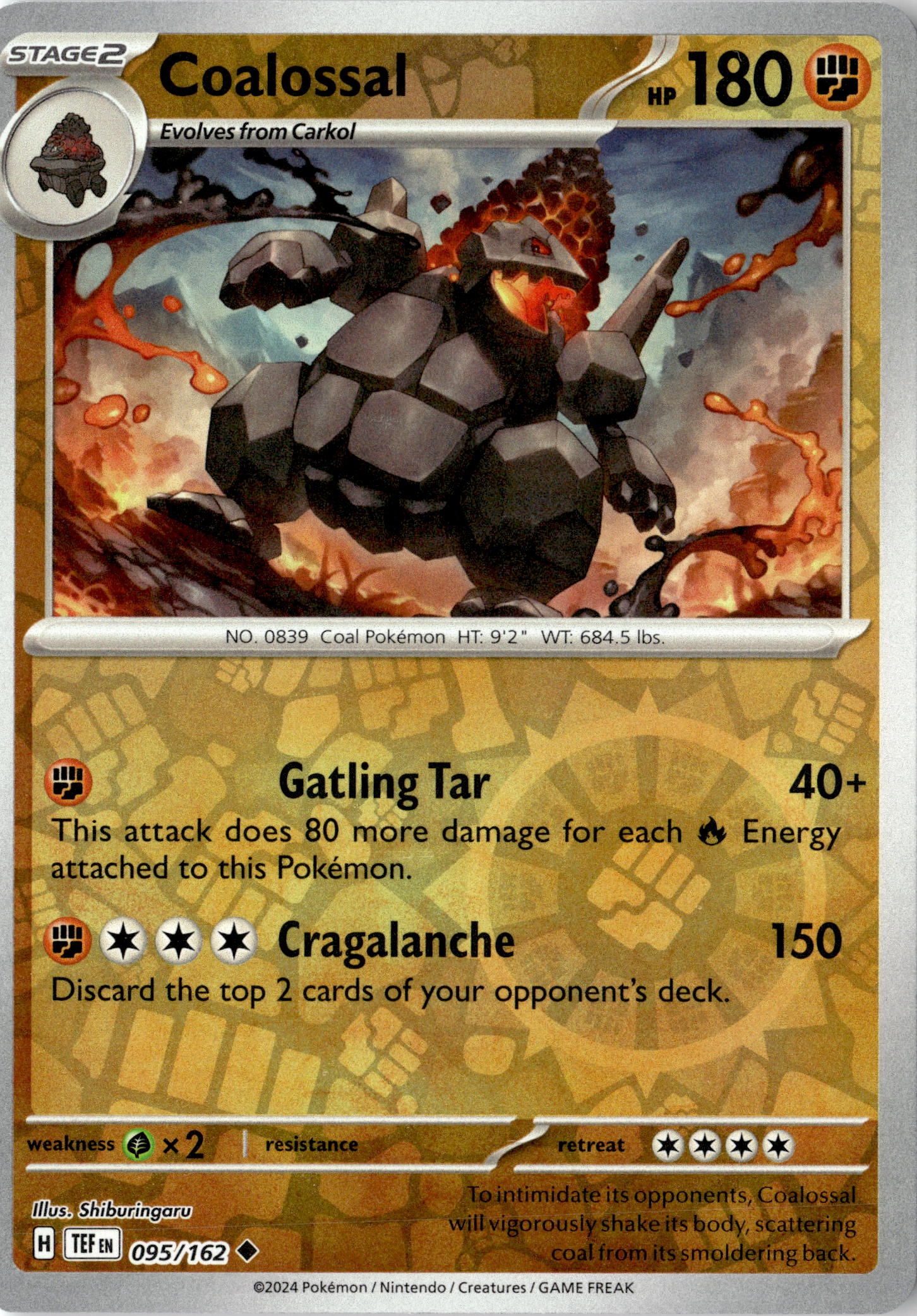 2024 Pokemon Scarlet And Violet Coalossal graded slab