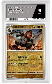 2024 POKEMON SCARLET AND VIOLET TEMPORAL FORCES-REV HOLO #095/162 Coalossal MPE 9 MINT — graded card up for auction