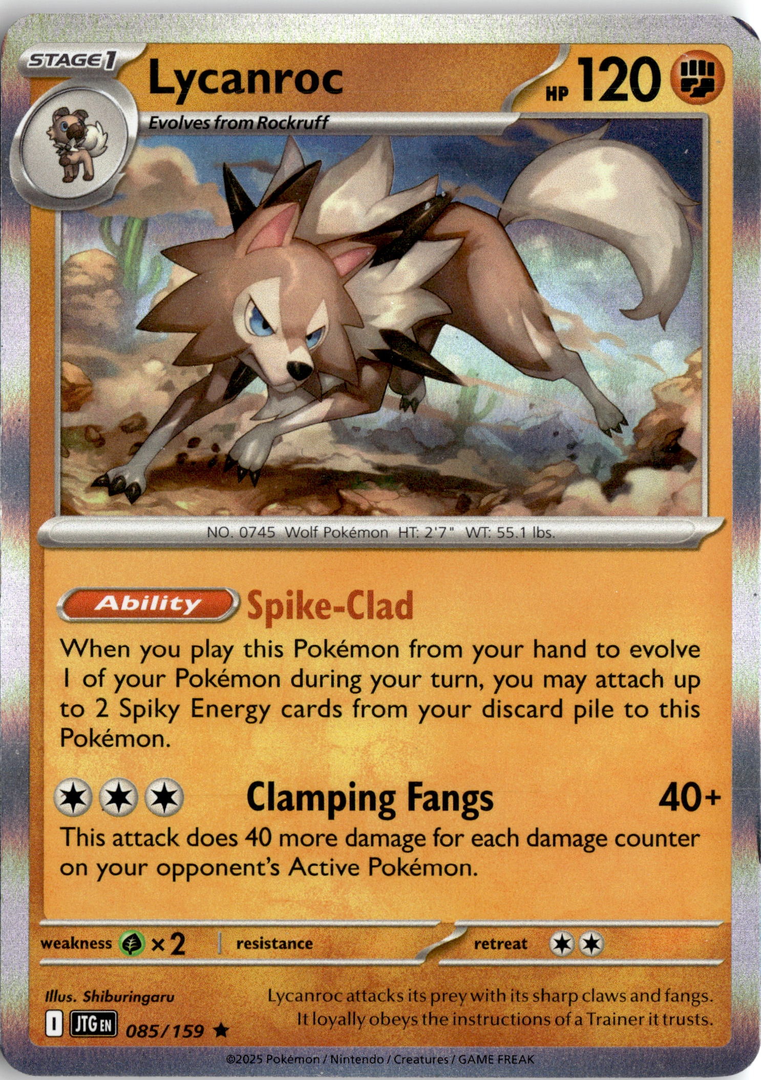 2025 Pokemon Scarlet And Violet Lycanroc graded slab