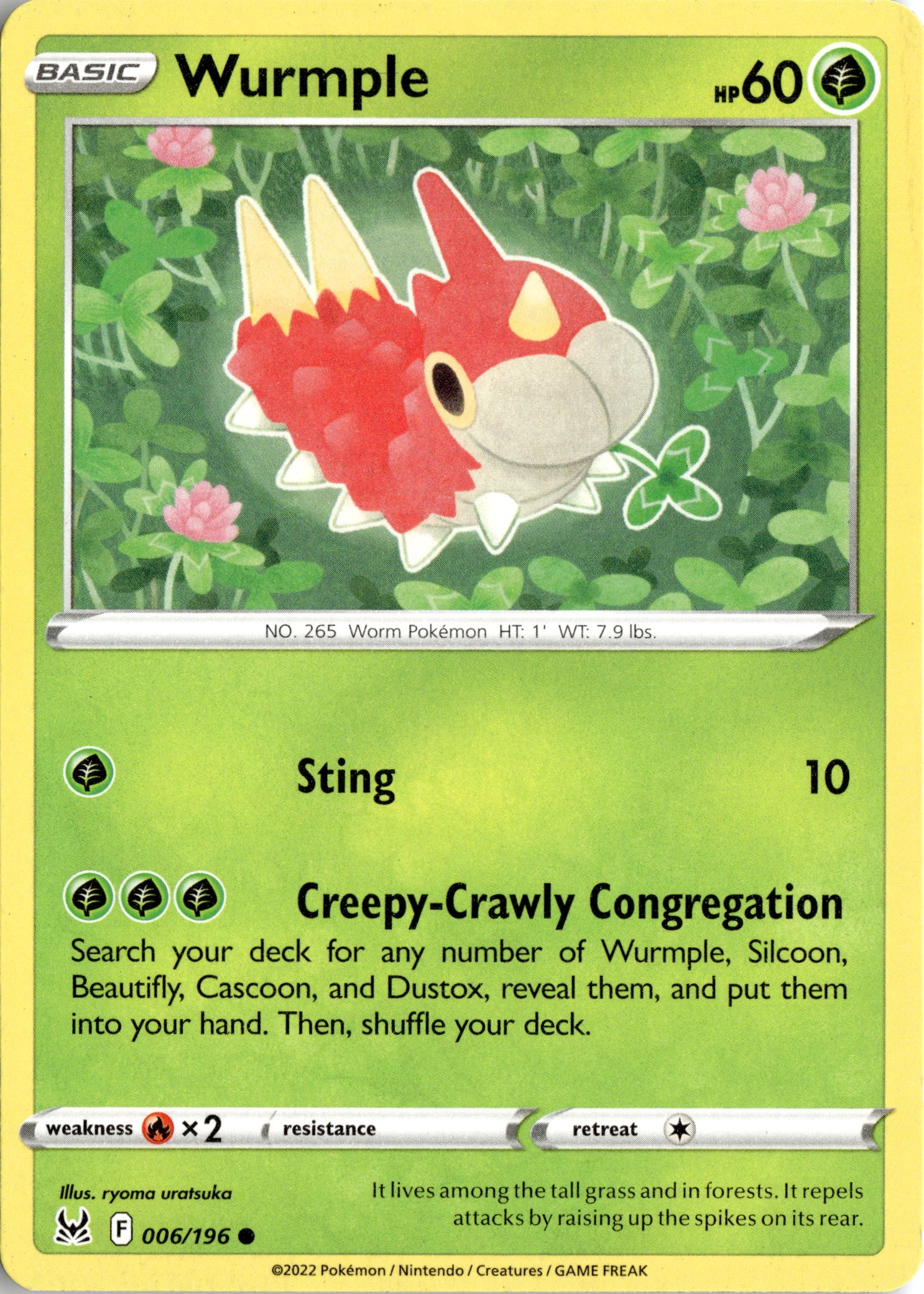2022 Pokemon Sword And Shield Wurmple graded slab
