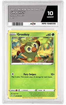 2021 POKEMON SWORD AND SHIELD SHINING FATES #011 GROOKEY MPE 10 GEM/MT — graded card up for auction