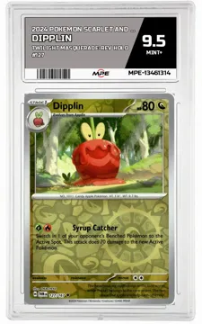 2024 POKEMON SCARLET AND VIOLET TWILIGHT MASQUERADE-REV HOLO #127 DIPPLIN MPE 9.5 MINT+ — graded card up for auction
