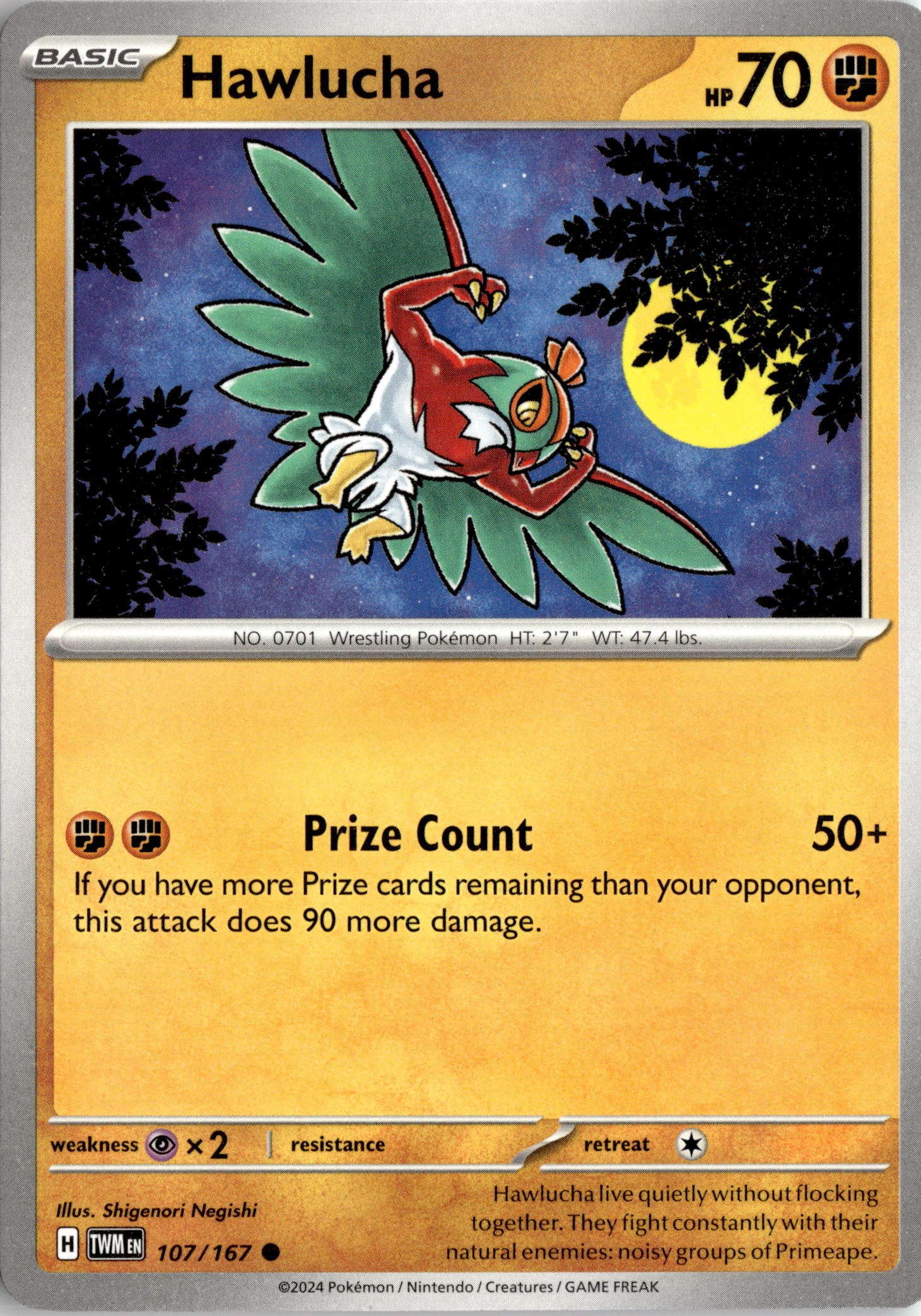 2024 Pokemon Scarlet And Violet Hawlucha graded slab