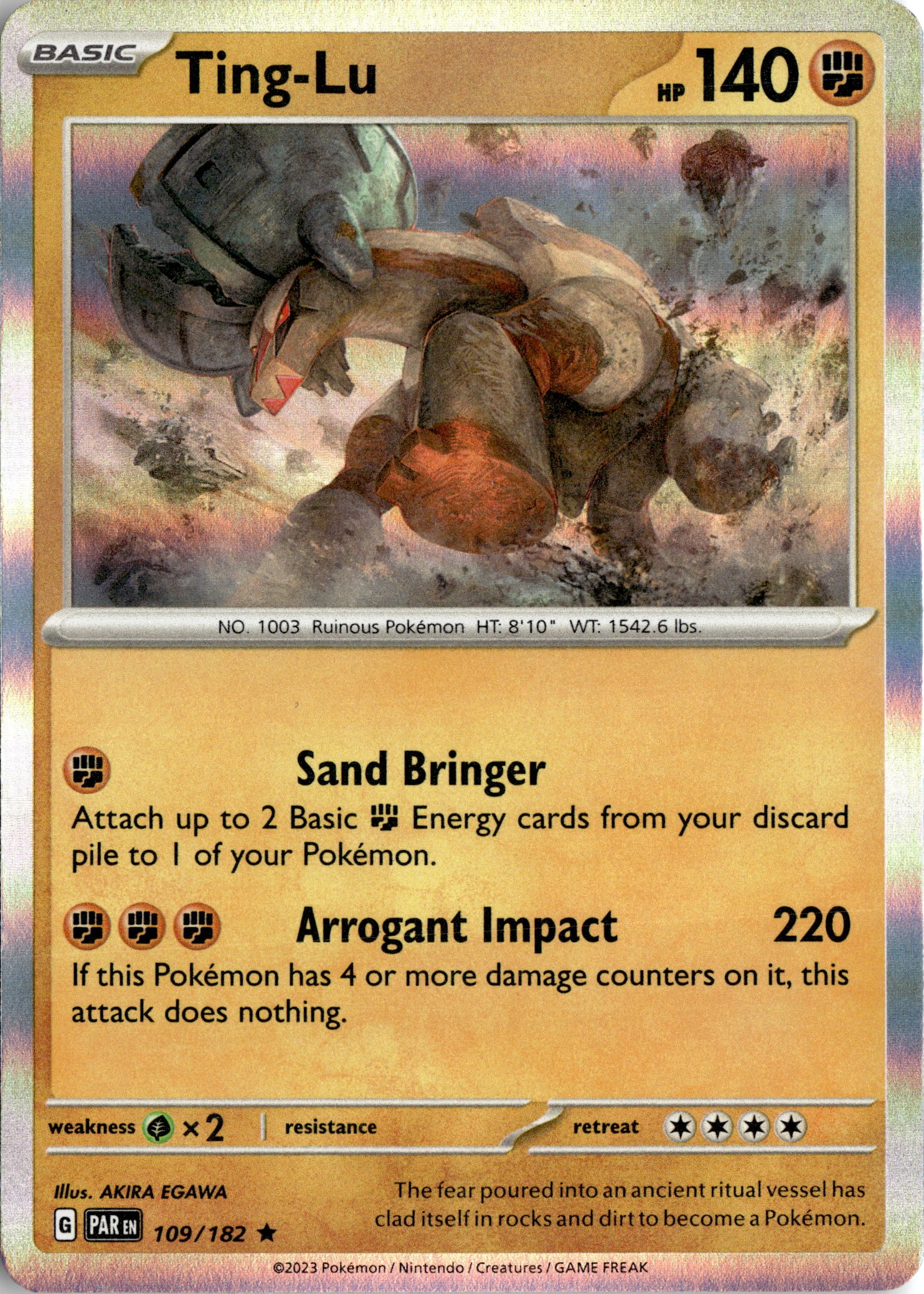 2023 Pokemon Scarlet And Violet Ting-Lu graded slab