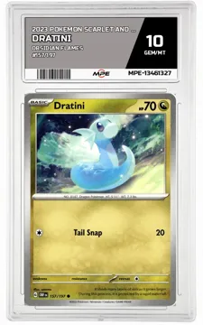 2023 POKEMON SCARLET AND VIOLET OBSIDIAN FLAMES #157/197 Dratini MPE 10 GEM/MT — graded card up for auction