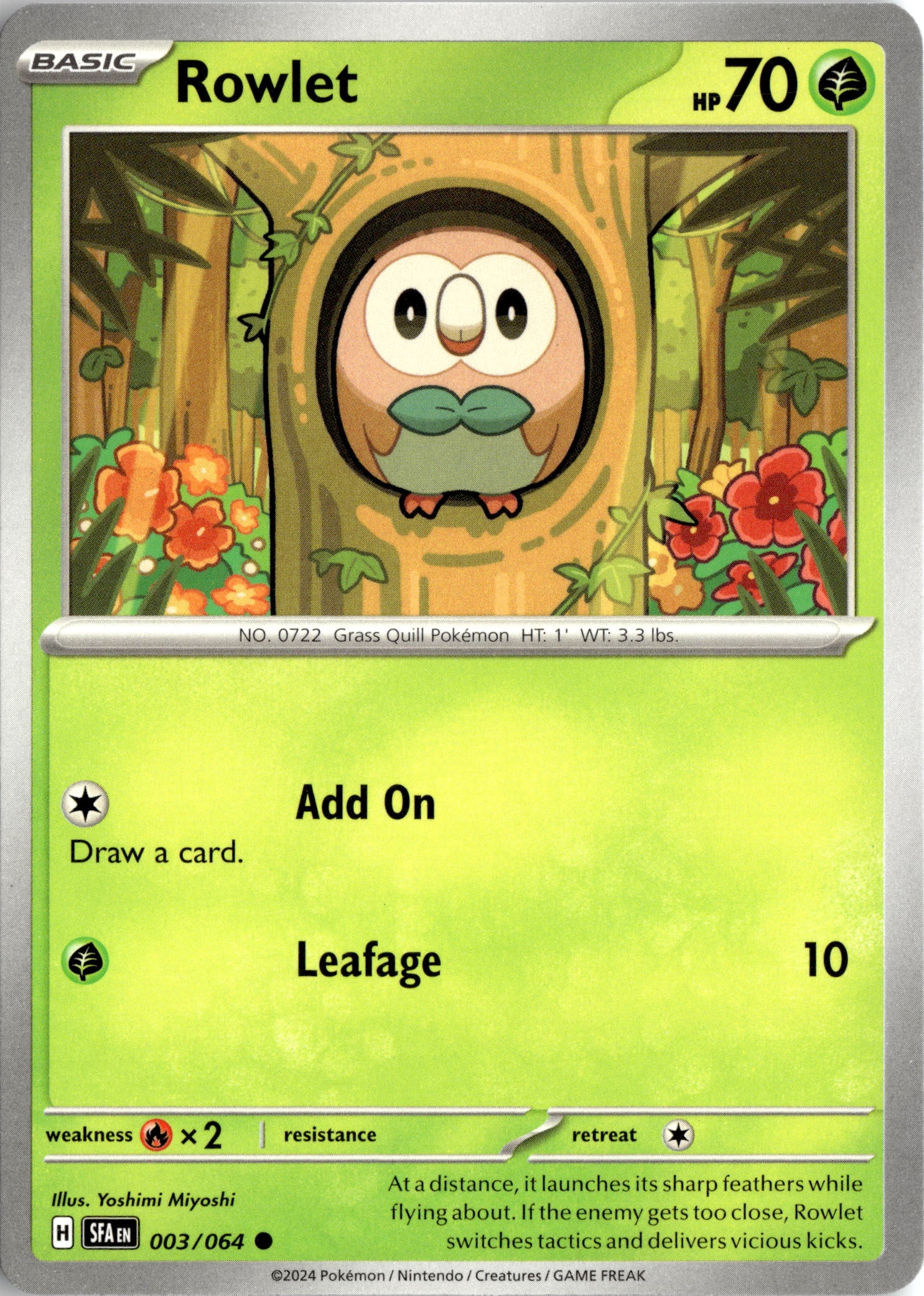 2024 Pokemon Scarlet And Violet Rowlet graded slab