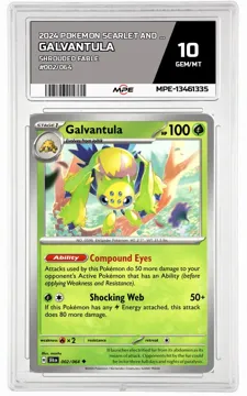 2024 POKEMON SCARLET AND VIOLET SHROUDED FABLE #002/064 Galvantula MPE 10 GEM/MT — graded card up for auction