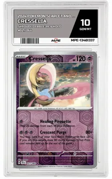2024 POKEMON SCARLET AND VIOLET SHROUDED FABLE-REV HOLO #021/064 Cresselia MPE 10 GEM/MT — graded card up for auction