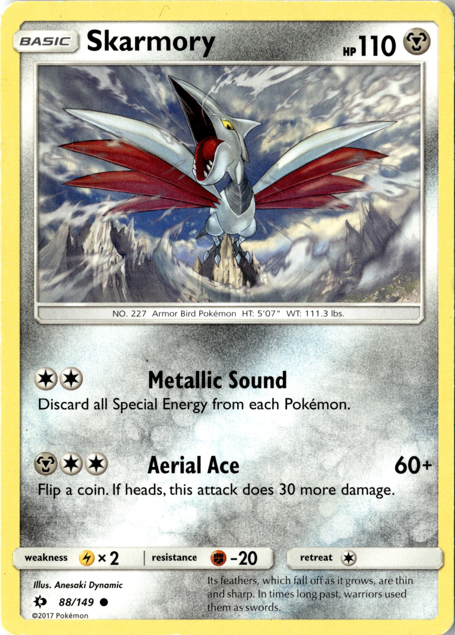 2017 Pokemon Sun And Moon Skarmory graded slab