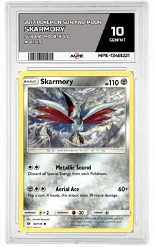 2017 POKEMON SUN AND MOON SUN AND MOON-HOLO #88/149 Skarmory MPE 10 GEM/MT — graded card up for auction