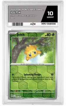2024 POKEMON SCARLET AND VIOLET SHROUDED FABLE-REV HOLO #001 Joltik MPE 10 GEM/MT — graded card up for auction