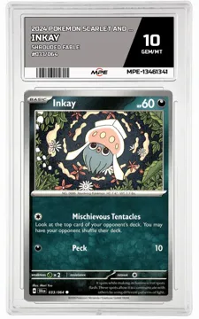 2024 POKEMON SCARLET AND VIOLET SHROUDED FABLE #033/064 Inkay MPE 10 GEM/MT — graded card up for auction