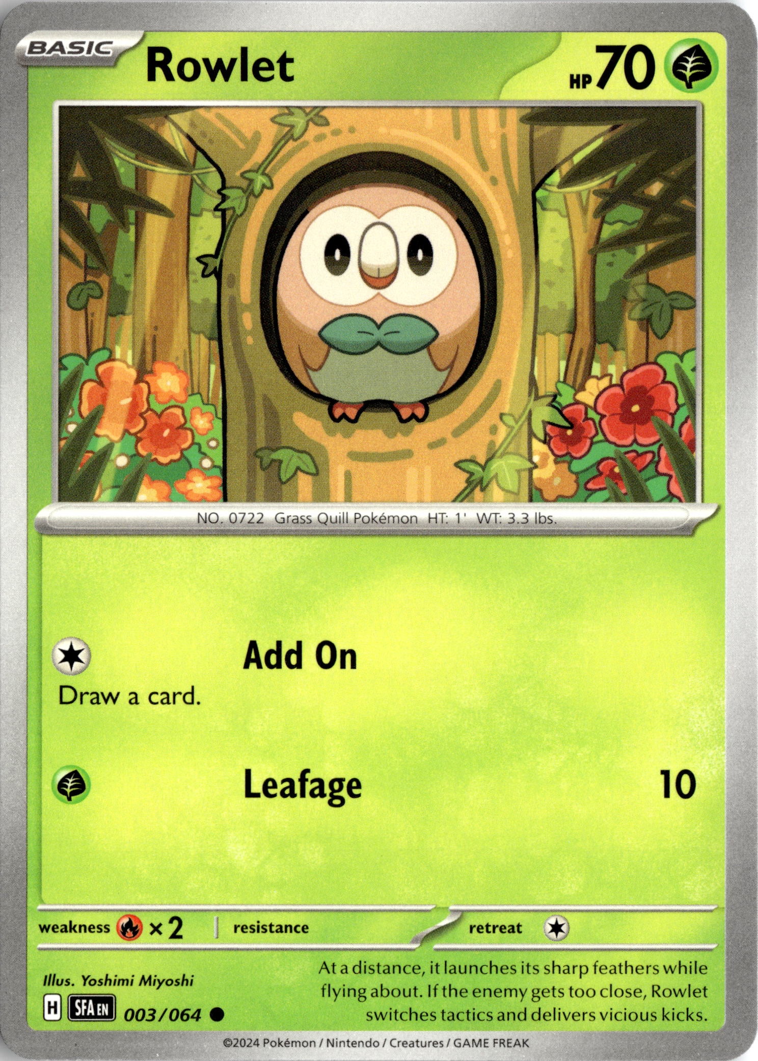 2024 Pokemon Scarlet And Violet Rowlet graded slab