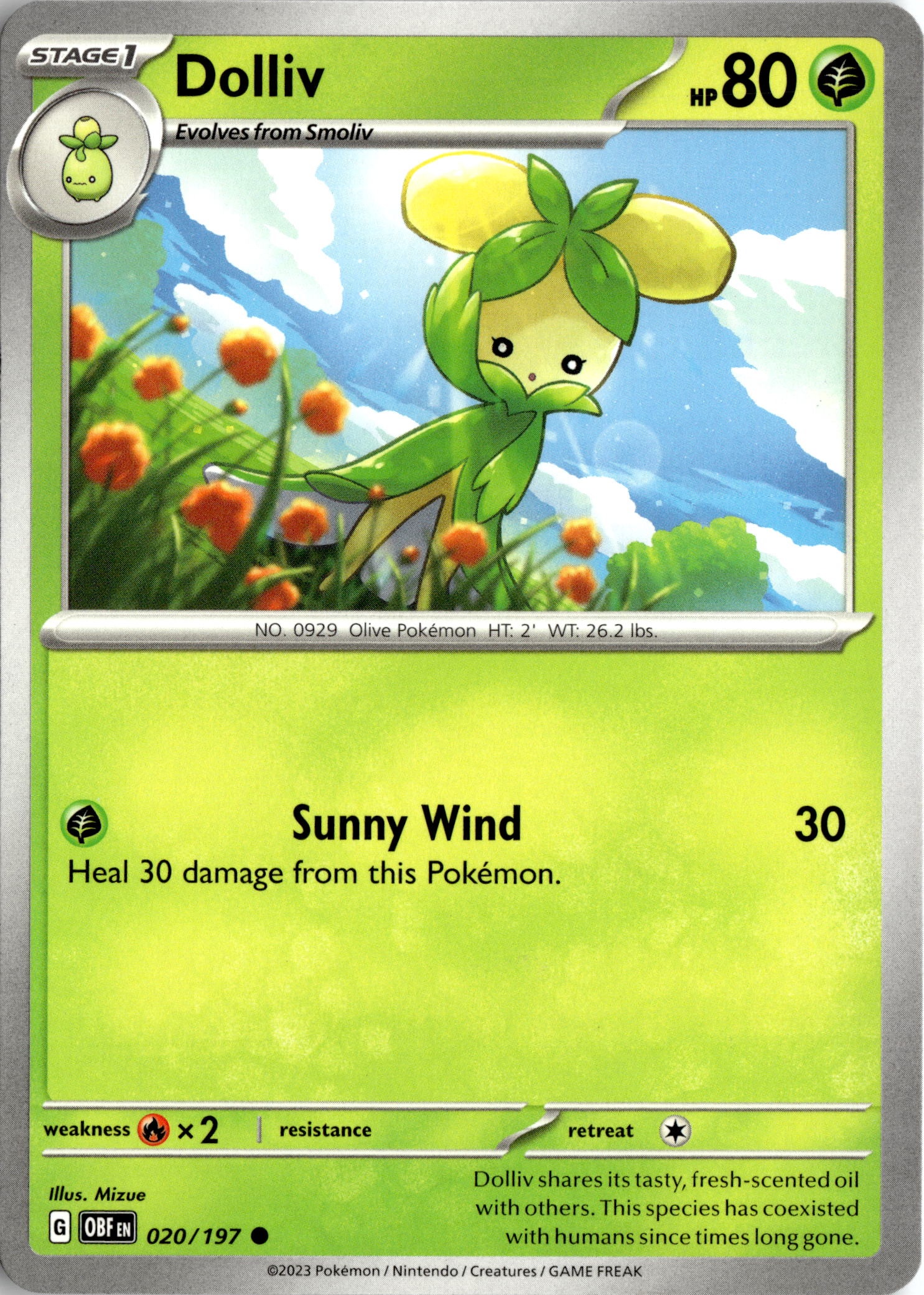 2023 Pokemon Scarlet And Violet Dolliv graded slab