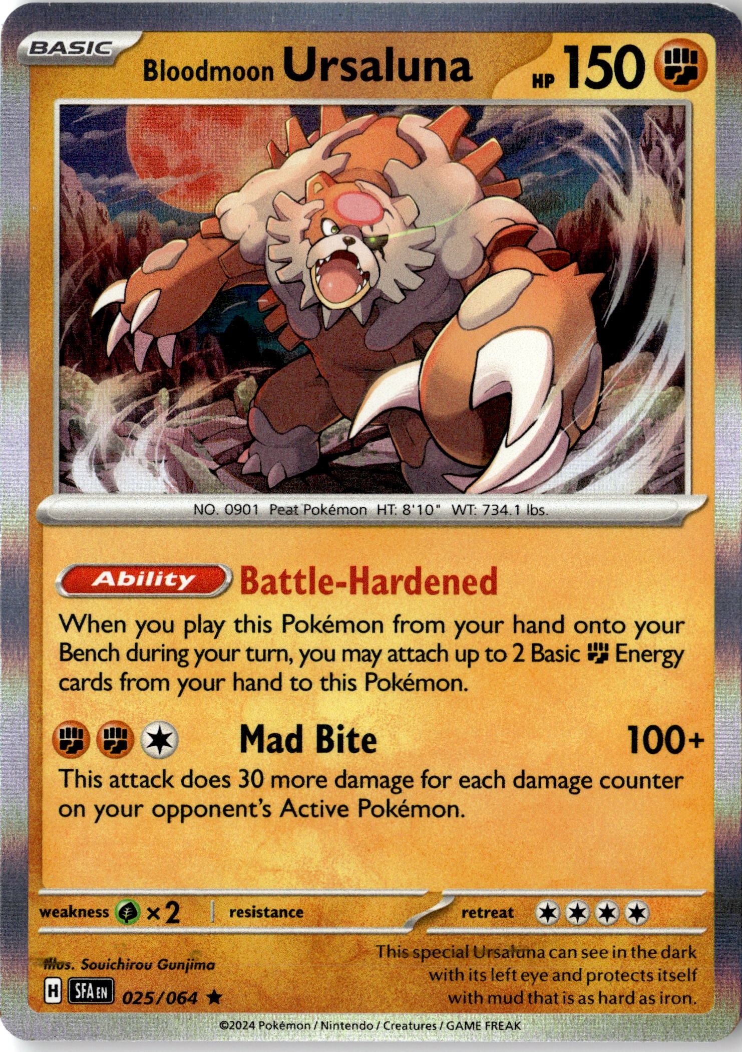2024 Pokemon Scarlet And Violet Bloodmoon Ursaluna graded slab