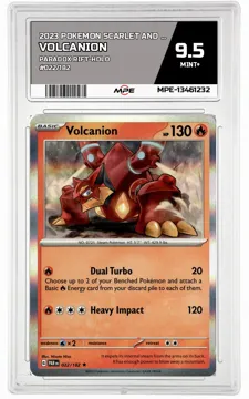2023 POKEMON SCARLET AND VIOLET PARADOX RIFT-HOLO #022/182 Volcanion MPE 9.5 MINT+ — graded card up for auction