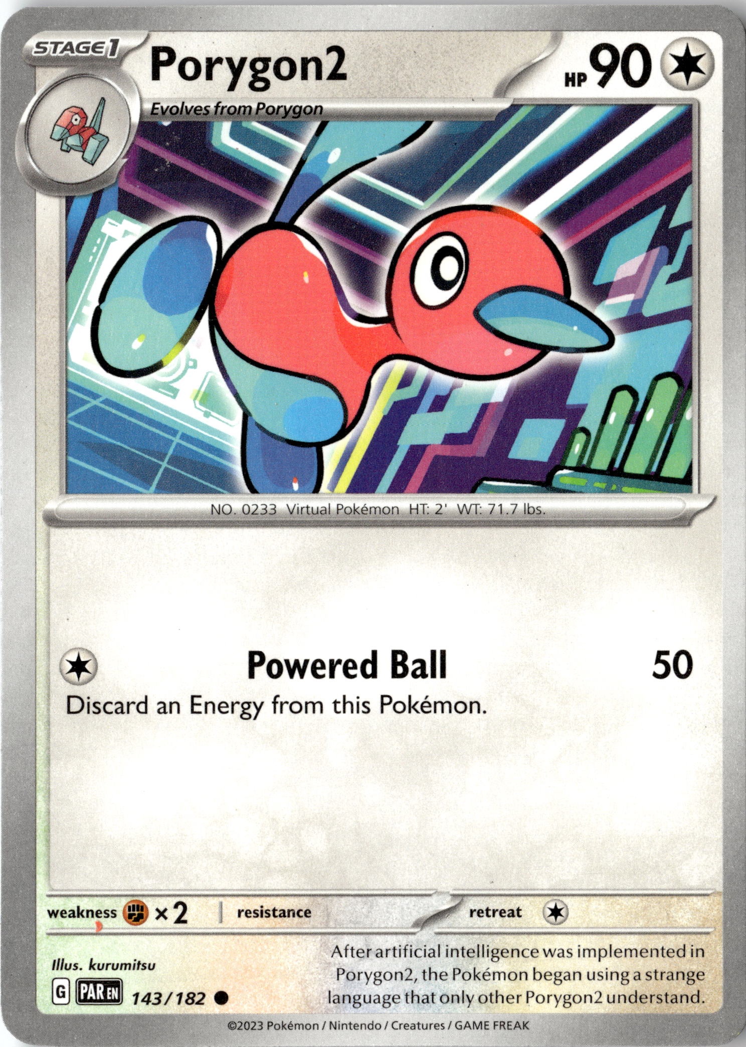 2023 Pokemon Scarlet And Violet Porygon2 graded slab
