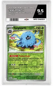 2024 POKEMON SCARLET AND VIOLET TWILIGHT MASQUERADE-REV HOLO #002/167 Tangrowth MPE 9.5 MINT+ — graded card up for auction