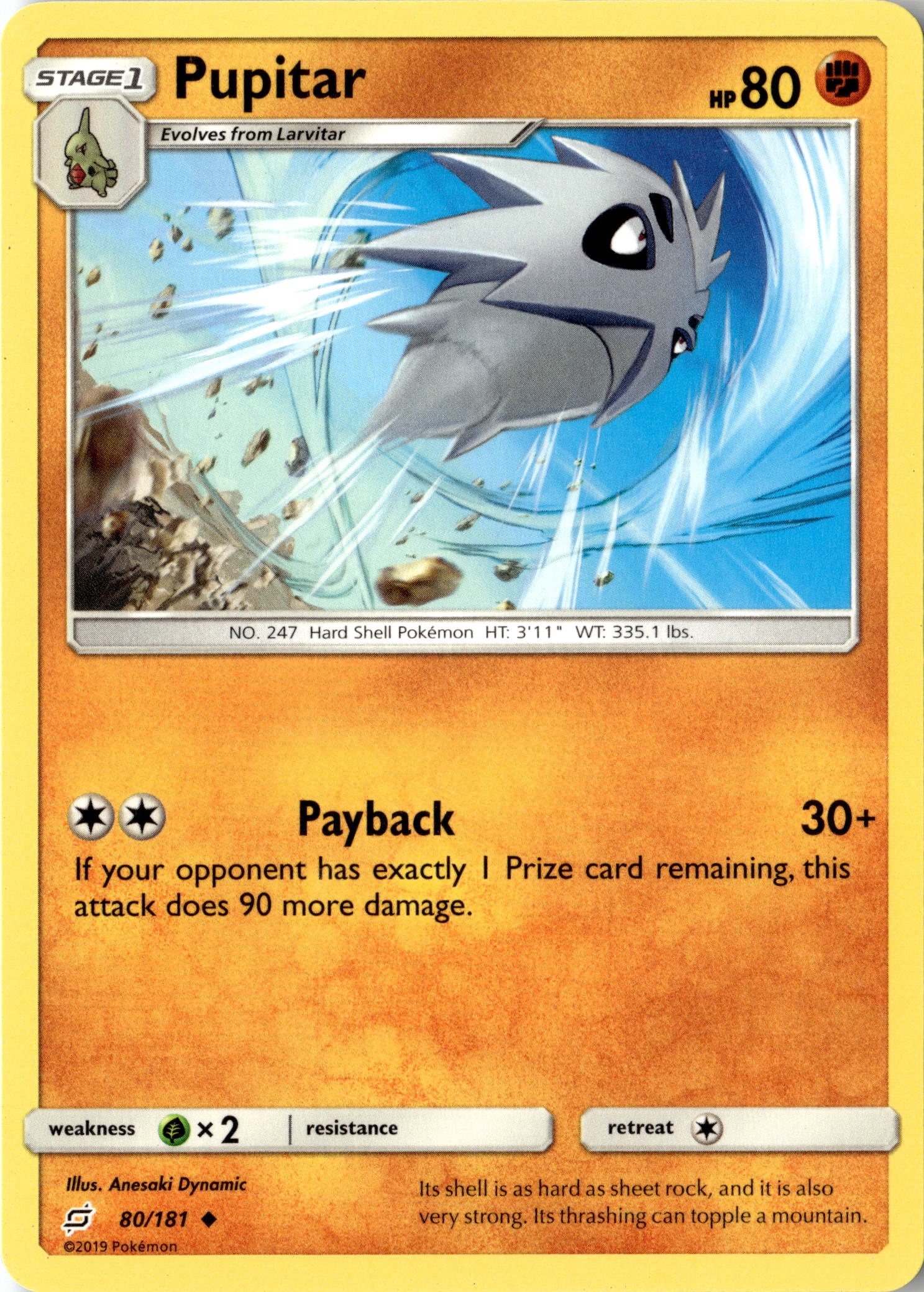 2019 Pokemon Sun And Moon Pupitar graded slab