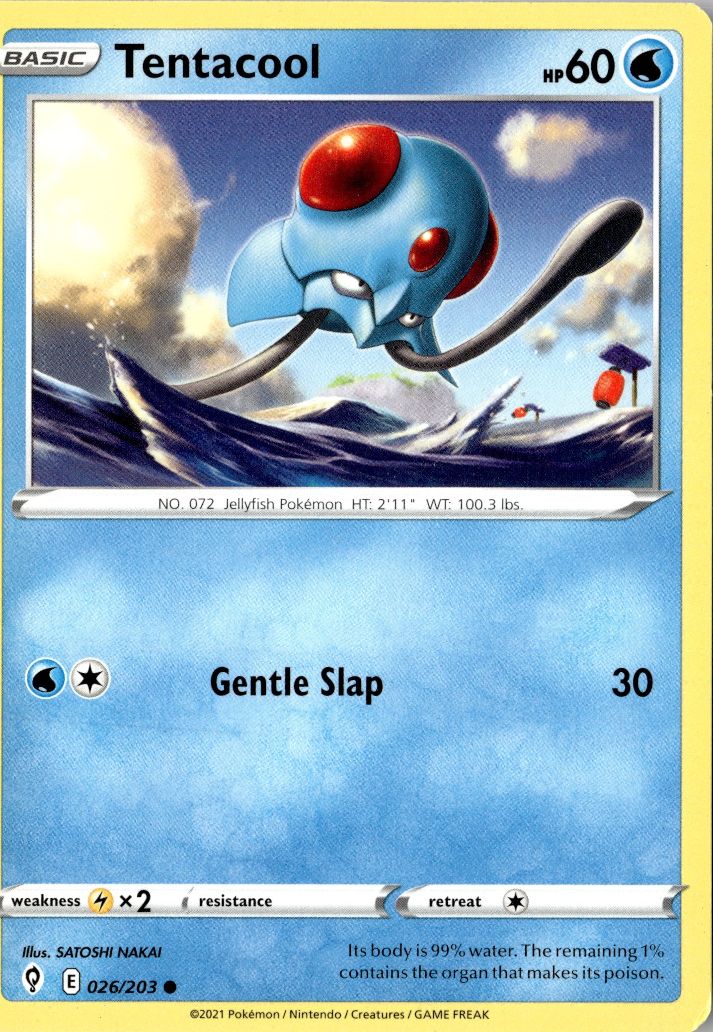 2021 Pokemon Sword And Shield Tentacool graded slab