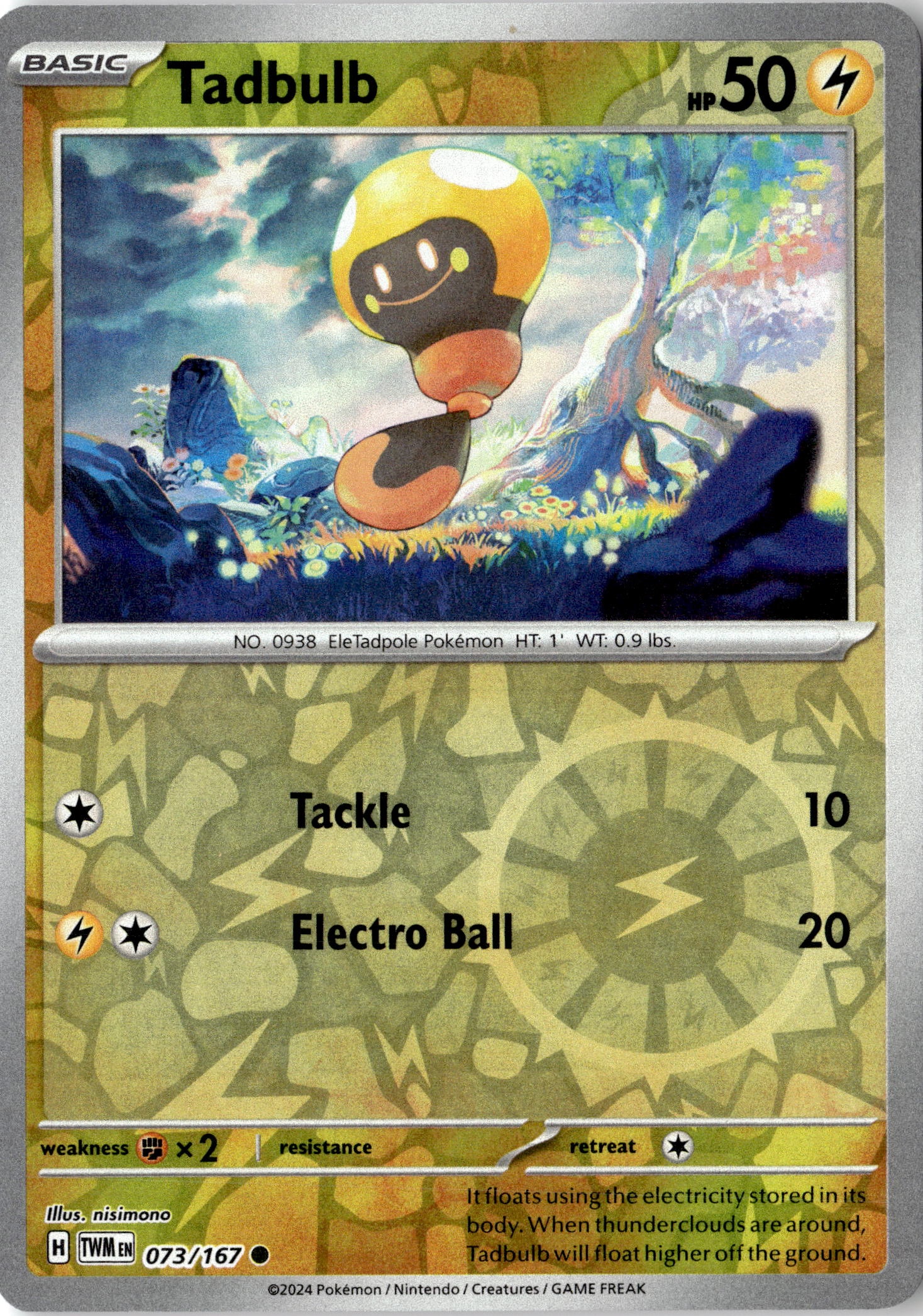 2024 Pokemon Scarlet And Violet Tadbulb graded slab