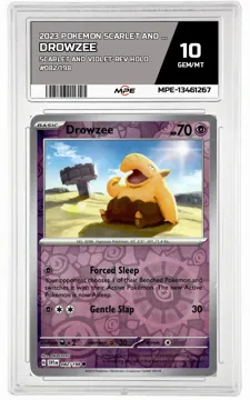 2023 POKEMON SCARLET AND VIOLET SCARLET AND VIOLET-REV HOLO #082/198 Drowzee MPE 10 GEM/MT — graded card up for auction
