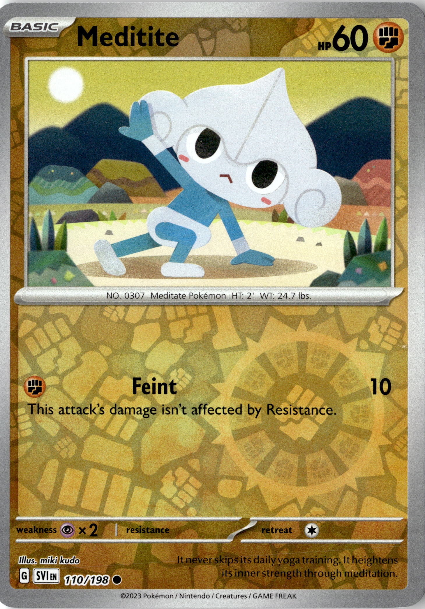 2023 Pokemon Scarlet And Violet Meditite graded slab