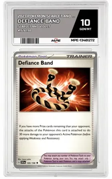 2023 POKEMON SCARLET AND VIOLET SCARLET AND VIOLET #169/198 Defiance Band MPE 10 GEM/MT — graded card up for auction
