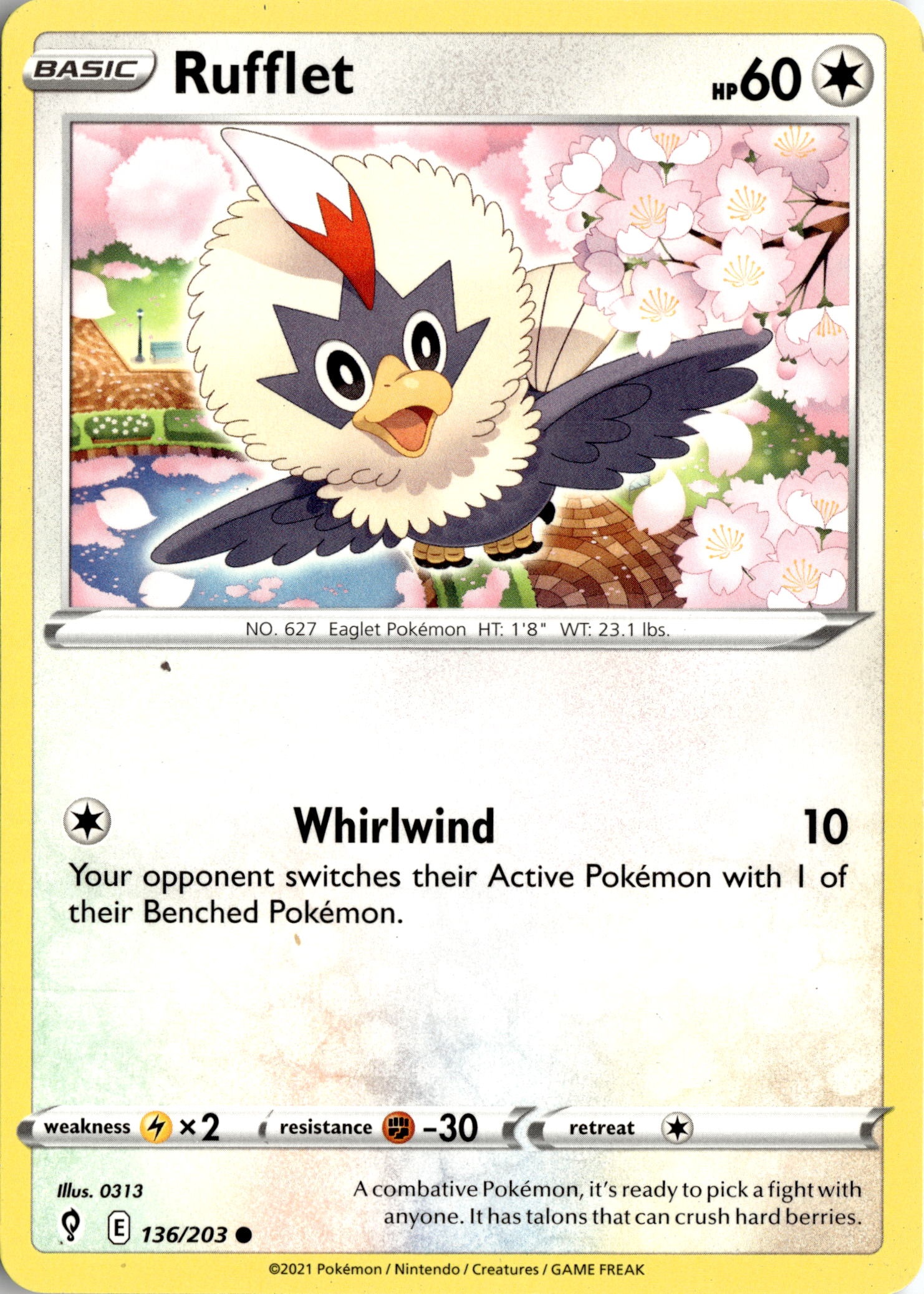 2021 Pokemon Sword And Shield Rufflet graded slab