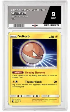 2018 POKEMON SUN AND MOON CELESTIAL STORM #47 Voltorb MPE 9 MINT — graded card up for auction