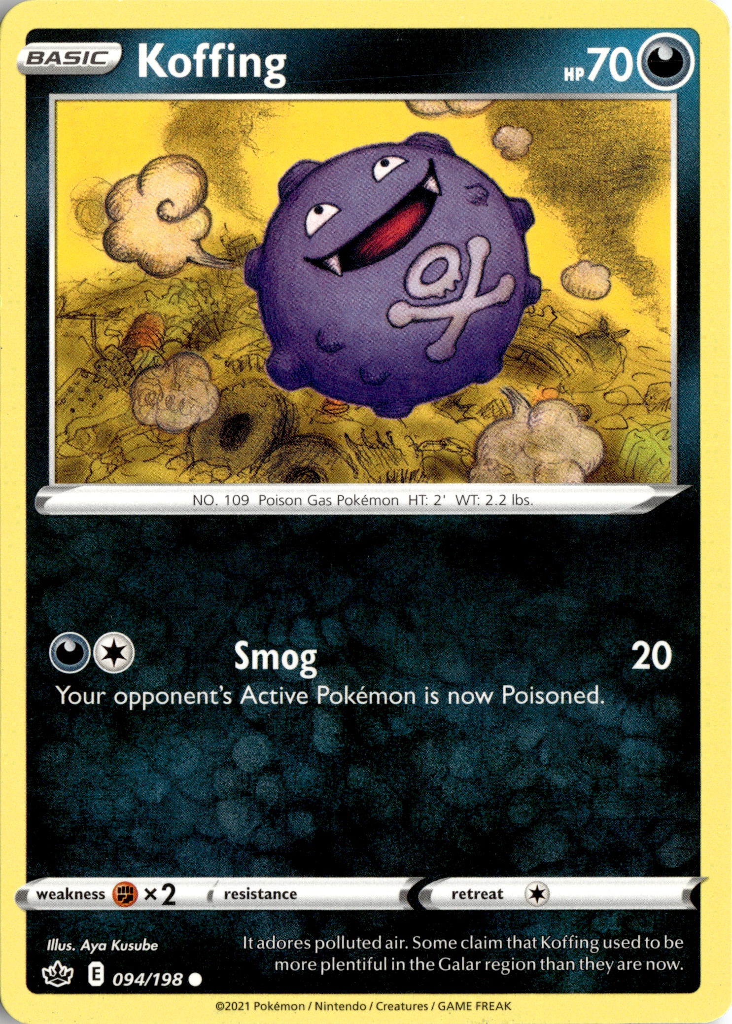 2021 Pokemon Sword And Shield Koffing graded slab