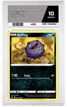 2021 POKEMON SWORD AND SHIELD CHILLING REIGN #094 Koffing MPE 10 GEM/MT — graded card up for auction