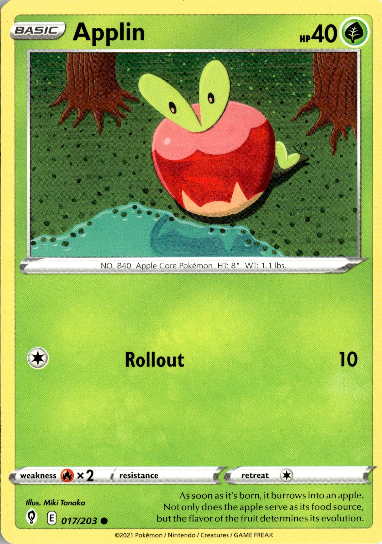 2021 Pokemon Sword And Shield Applin graded slab