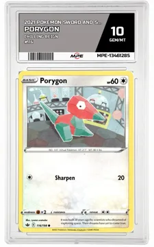 2021 POKEMON SWORD AND SHIELD CHILLING REIGN #116 PORYGON MPE 10 GEM/MT — graded card up for auction