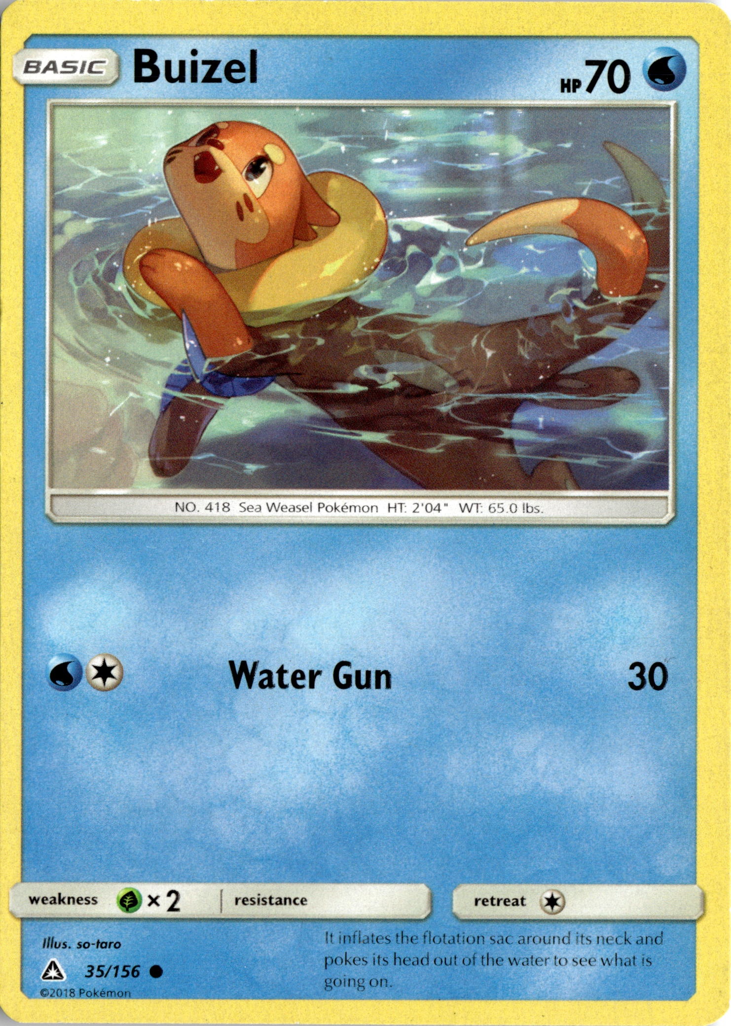 2018 Pokemon Sun And Moon Buizel graded slab