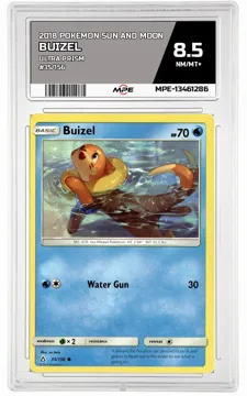 2018 POKEMON SUN AND MOON ULTRA PRISM #35/156 Buizel MPE 8.5 NM/MT+ — graded card up for auction
