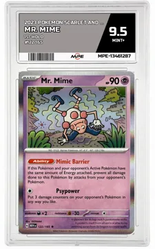 2023 POKEMON SCARLET AND VIOLET 151-HOLO #122/165 Mr. Mime MPE 9.5 MINT+ — graded card up for auction