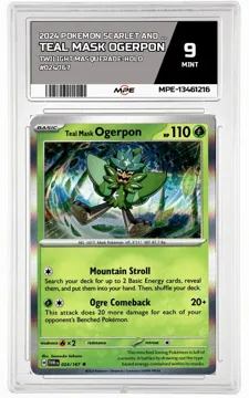 2024 POKEMON SCARLET AND VIOLET TWILIGHT MASQUERADE-HOLO #024/167 Teal Mask Ogerpon MPE 9 MINT — graded card up for auction