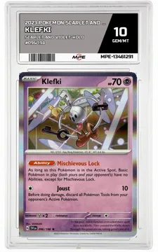 2023 POKEMON SCARLET AND VIOLET SCARLET AND VIOLET-HOLO #096/198 Klefki MPE 10 GEM/MT — graded card up for auction