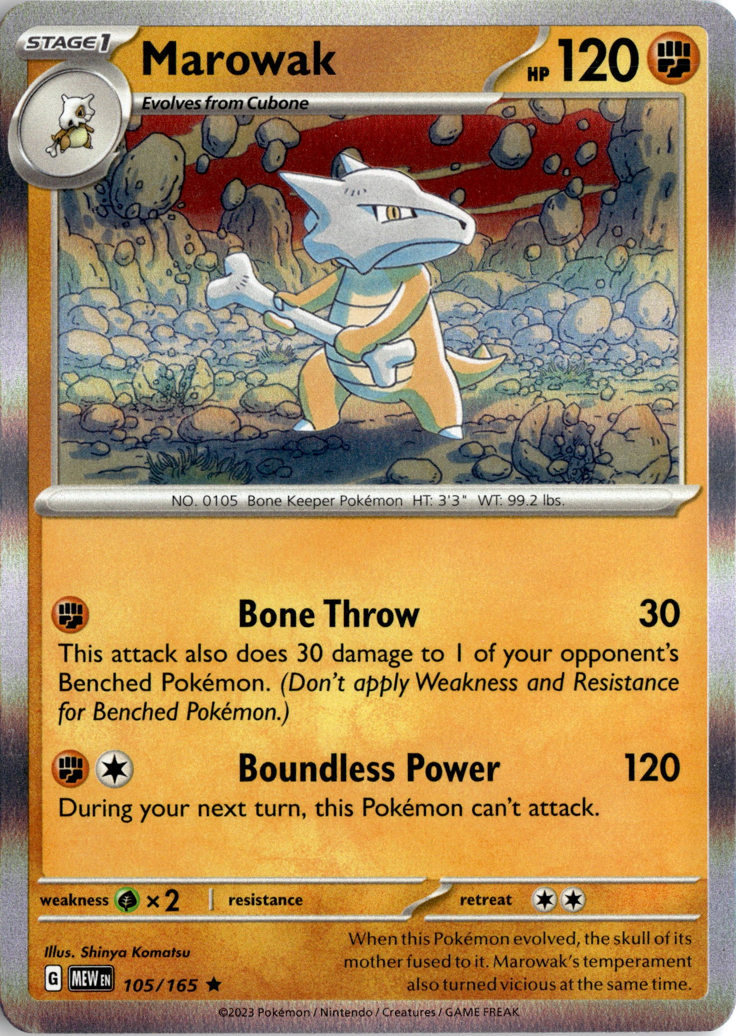 2023 Pokemon Scarlet And Violet Marowak graded slab