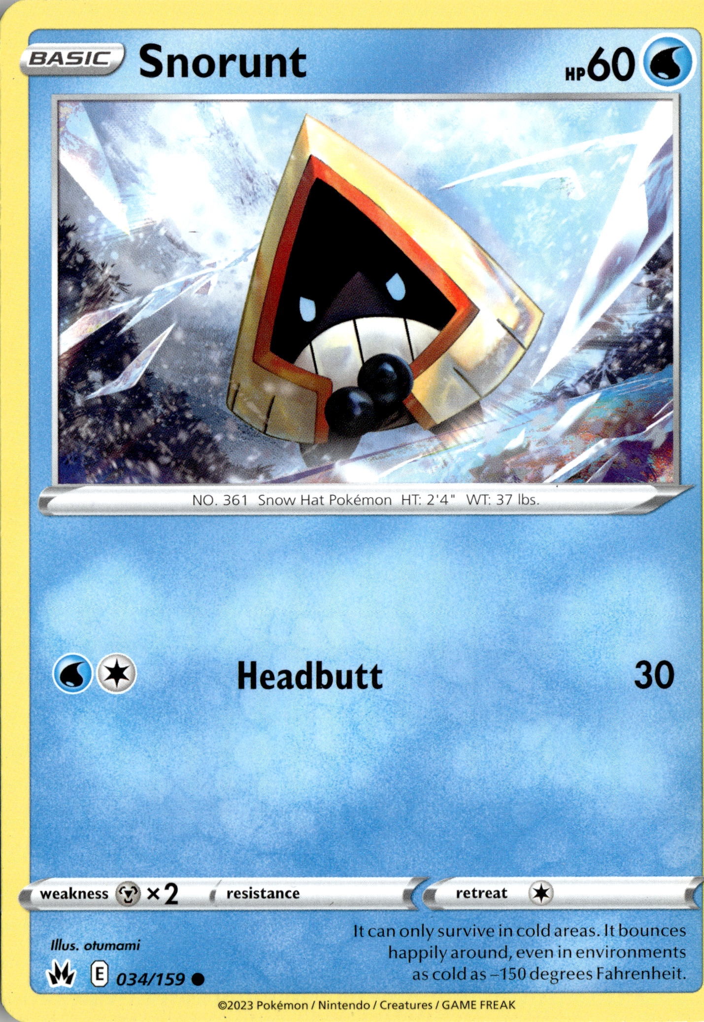 2023 Pokemon Sword And Shield Snorunt graded slab