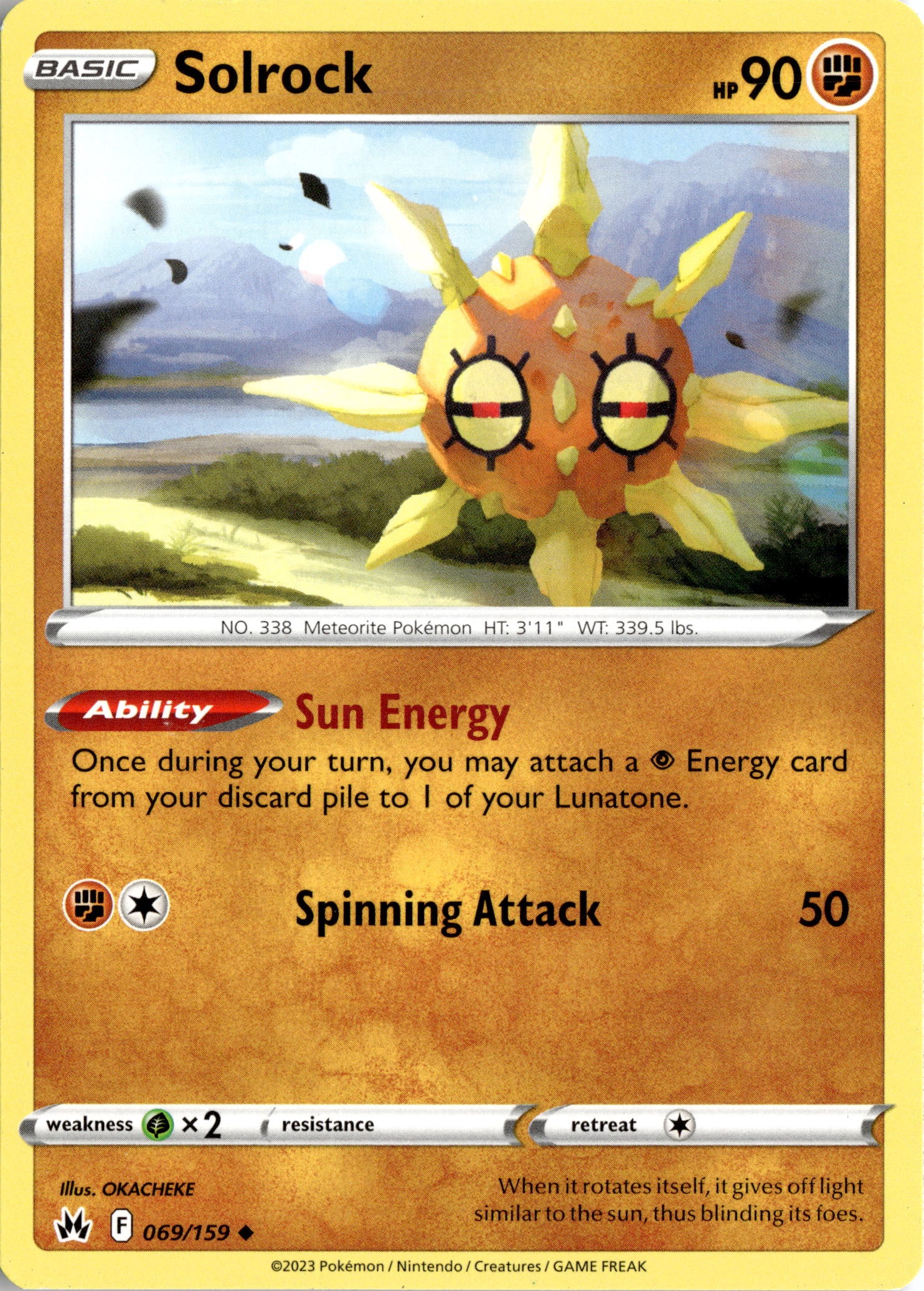 2023 Pokemon Sword And Shield Solrock graded slab
