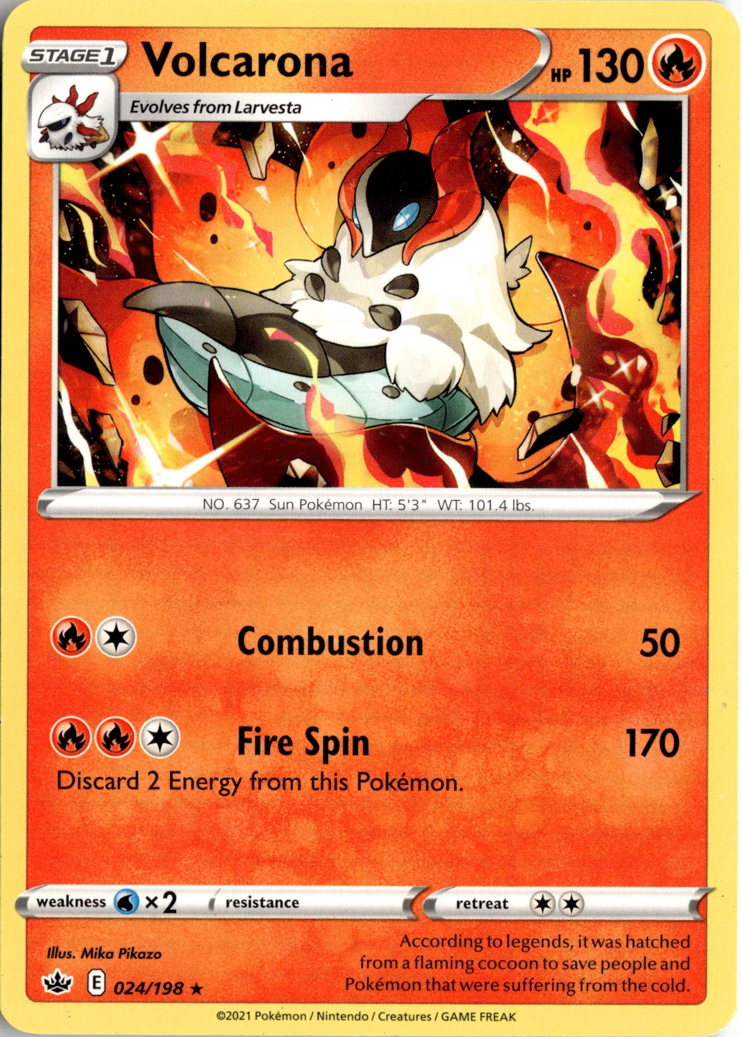 2021 Pokemon Sword And Shield Volcarona graded slab