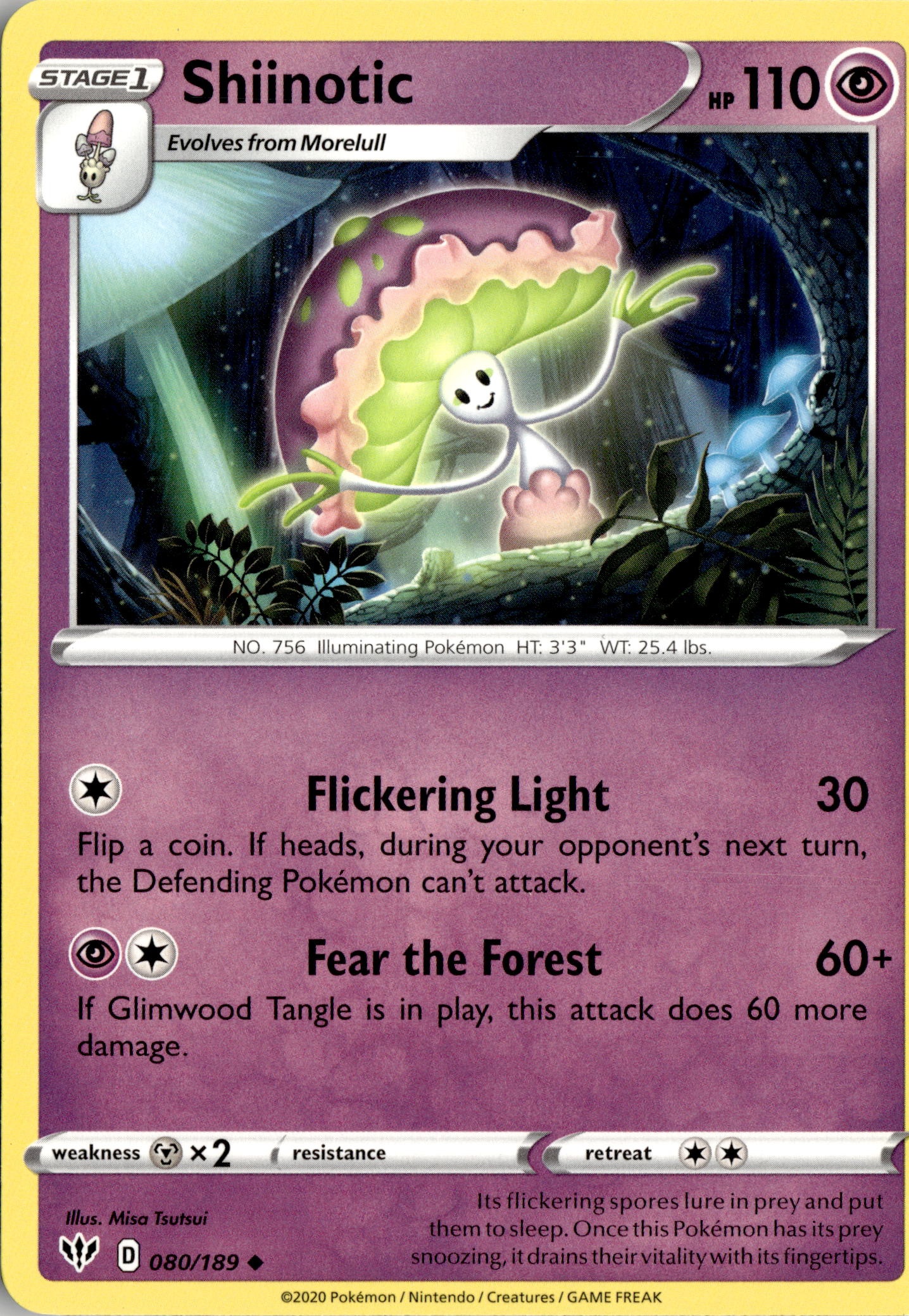 2020 Pokemon Sword And Shield Shiinotic graded slab